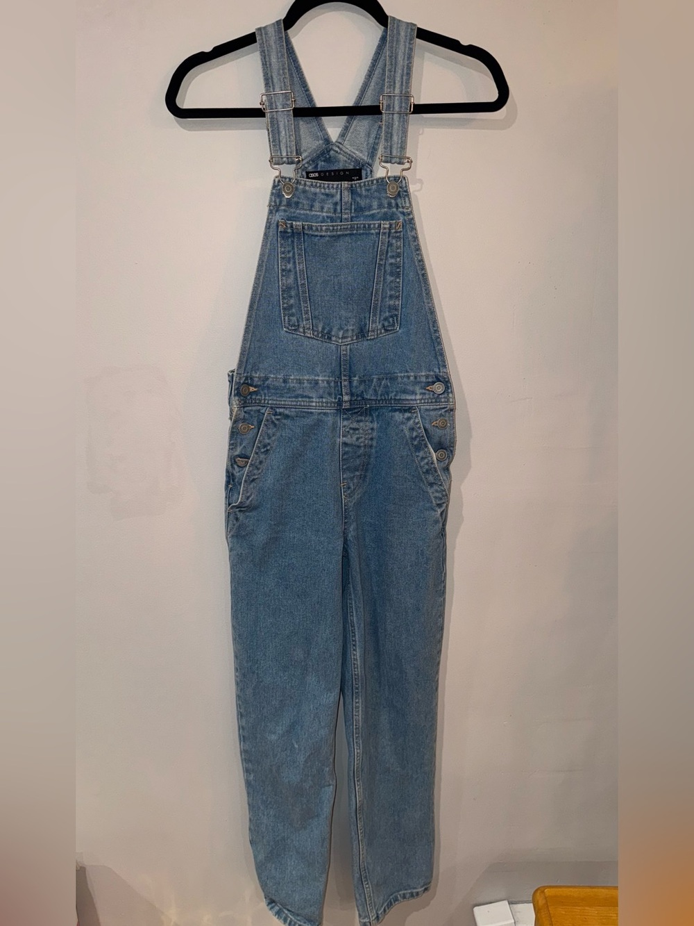 asos design original overalls in midwash